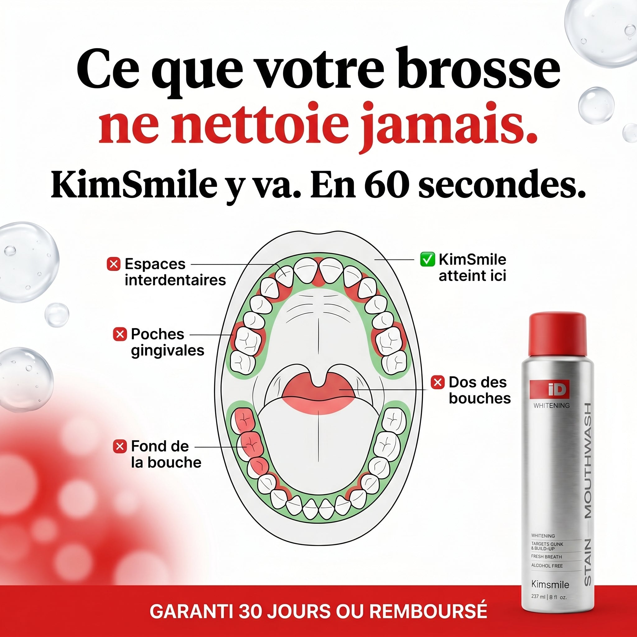 Ce que ta brosse à dents laisse chaque soir, KimSmile te le montre. Dès le 1er rinçage.