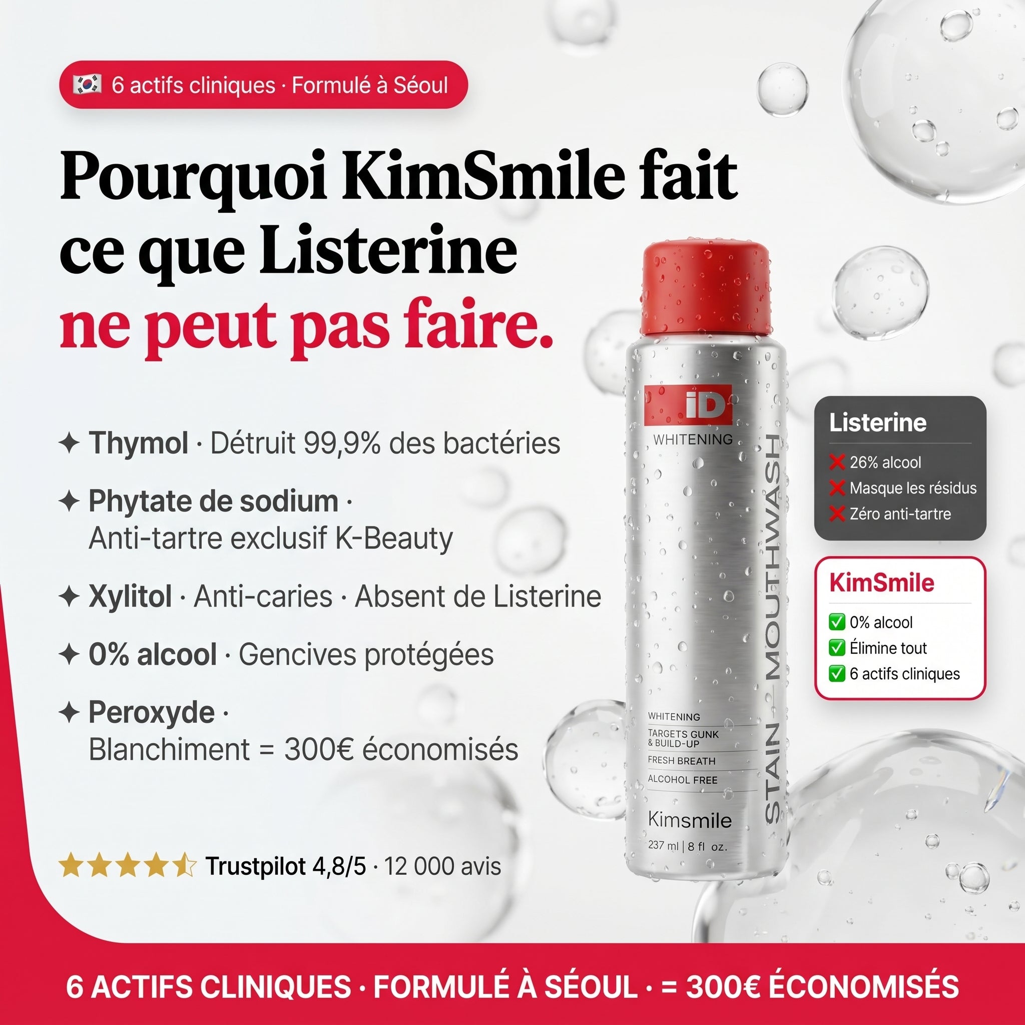 Ce que ta brosse à dents laisse chaque soir, KimSmile te le montre. Dès le 1er rinçage.