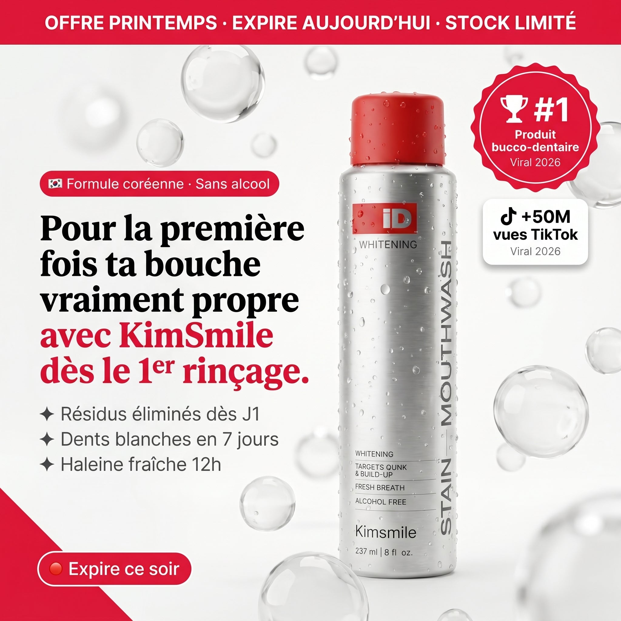 Ce que ta brosse à dents laisse chaque soir, KimSmile te le montre. Dès le 1er rinçage.